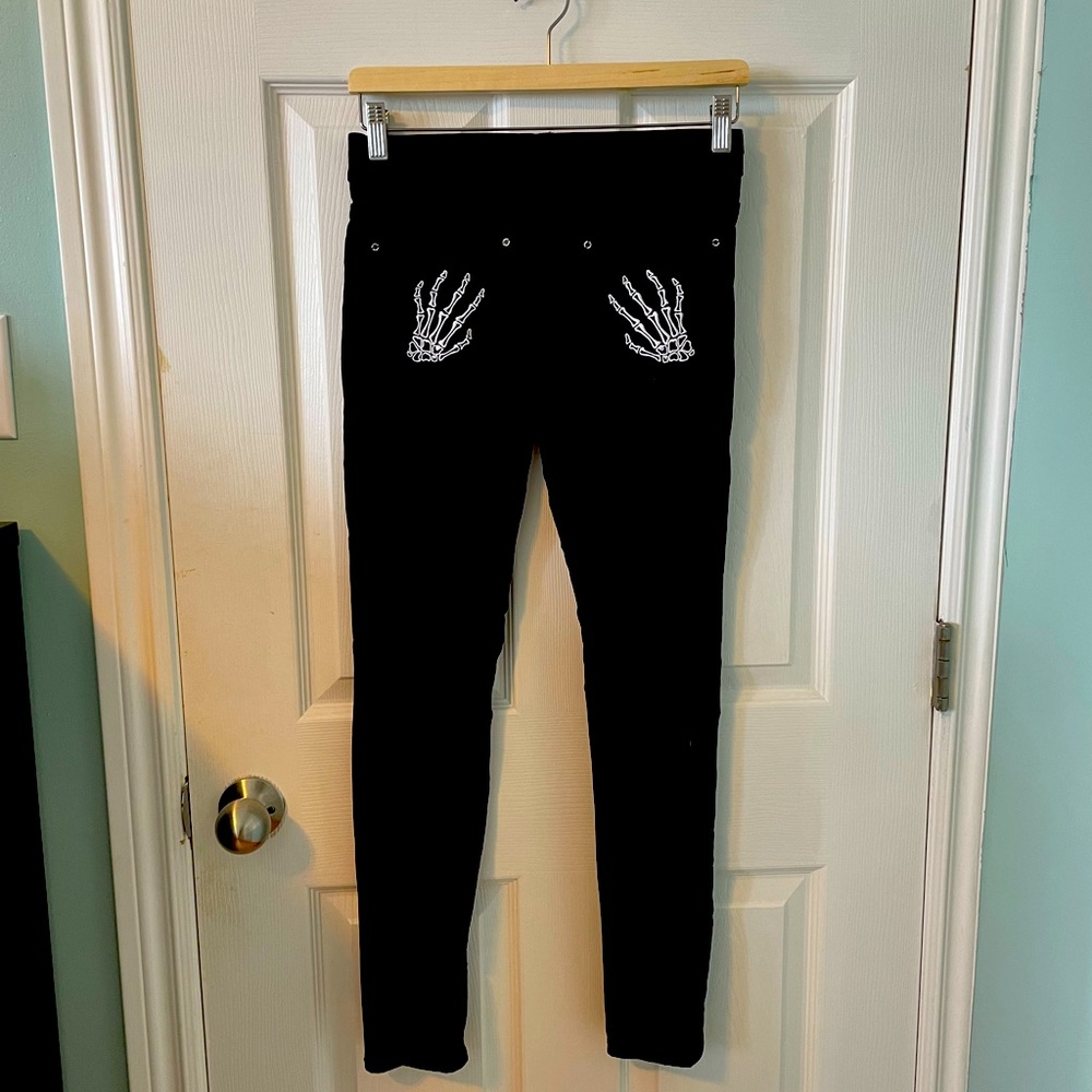 Banned Apparel from ModCloth skeleton hands stretchy black pants size 28